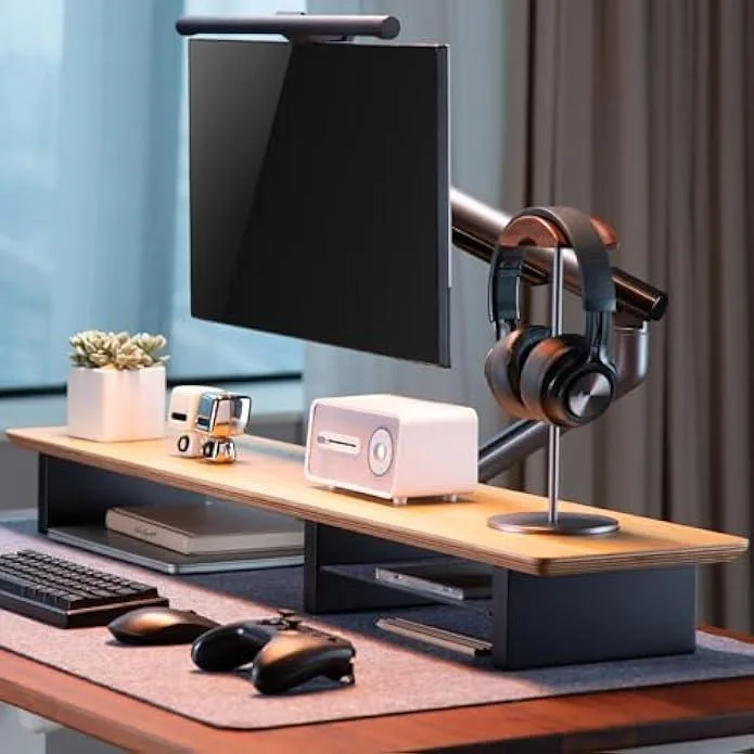 TAURKENAM TAURKENAM XL Oak Wood Monitor Stand 44 Inch office equipment — product photo