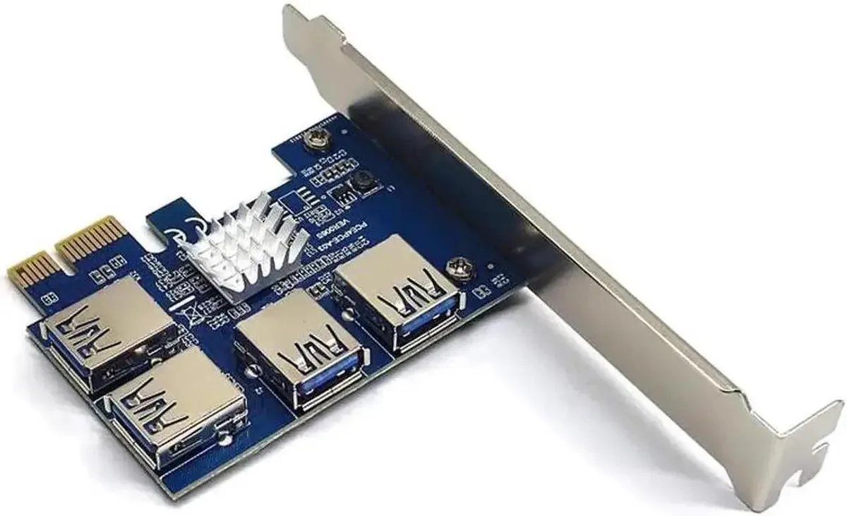 SMUGDESK SMUGDESK PCIe x1 to 4×PCIe 16X Multiplier Riser Card Data Adapter — product photo