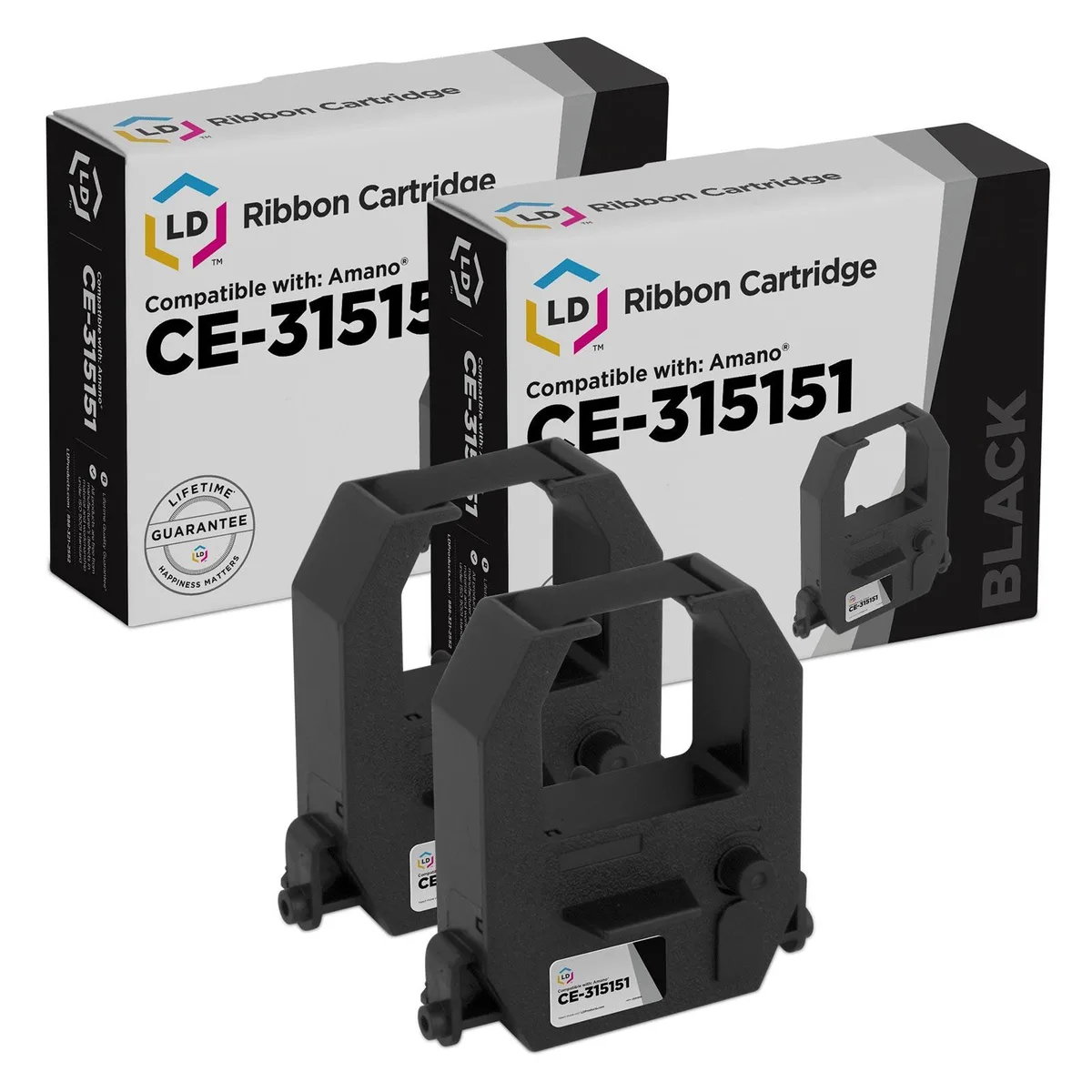 LD Products LD Products Compatible Ribbon Cartridge for Amano 315151 Black 2-Pack — product photo