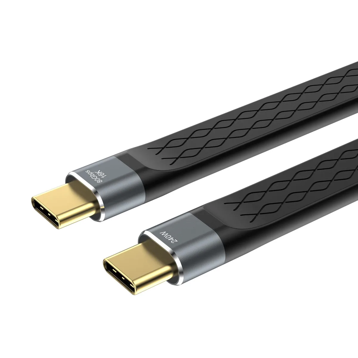 BUCIER BUCIER Thunderbolt 5 USB4 80Gbps 12 cm 240W Braided Male-to-Male Cable — product photo