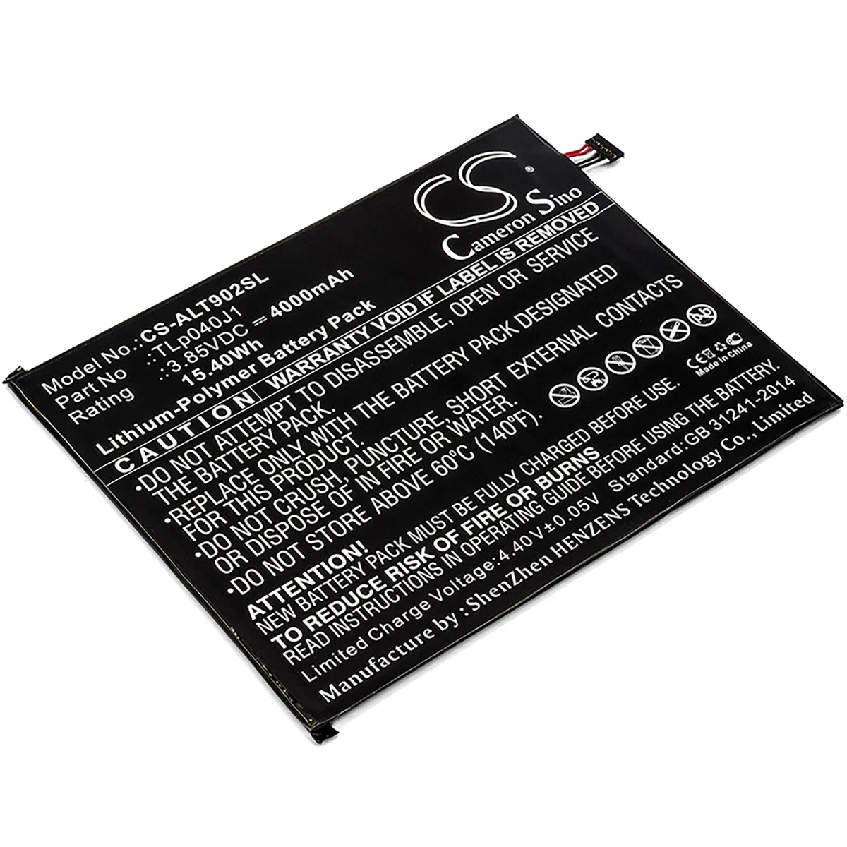 Cameron &amp; Co Cameron &amp; Co DS-CS-ALT902SL Battery 4000 mAh 3.85 V 15.40 Wh Li-Polymer Black — product photo