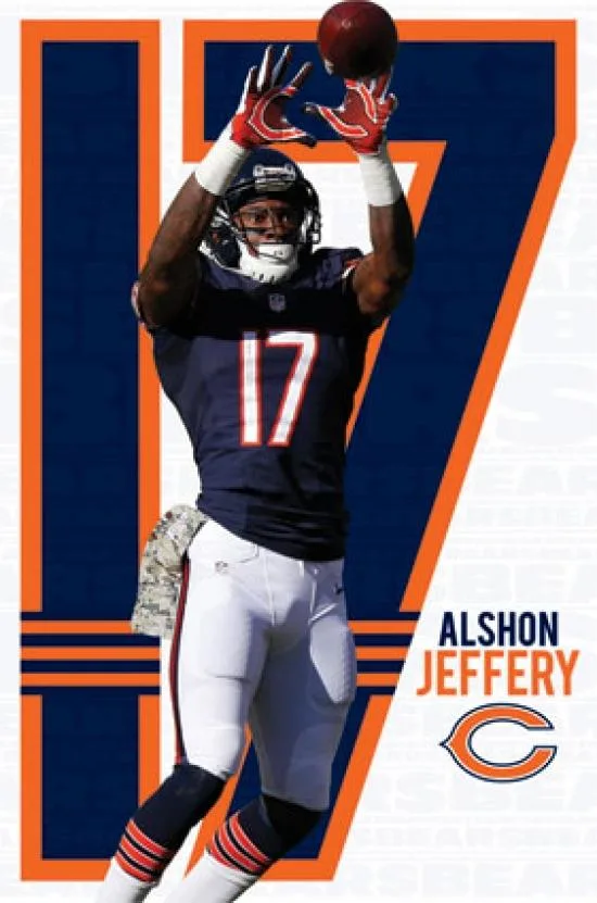 Chicago Bears Alshon Jeffery 2014 poster print 22 by 34 inches