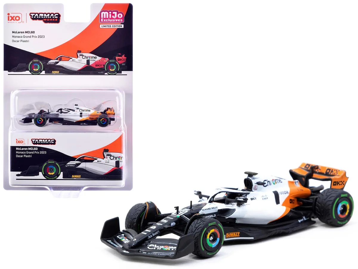 Tarmac Works Tarmac Works McLaren MCL60 #81 Oscar Piastri Monaco GP 2023 Global64 1/64 Diecast Hobby Collectible — product photo