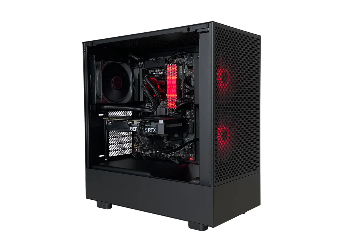ReUse Computers ReUse Computers Gaming PC i7-12700F 16GB DDR4 RTX 3060 Ti 1TB NVMe Kraken 120 AIO Black/Red — product photo