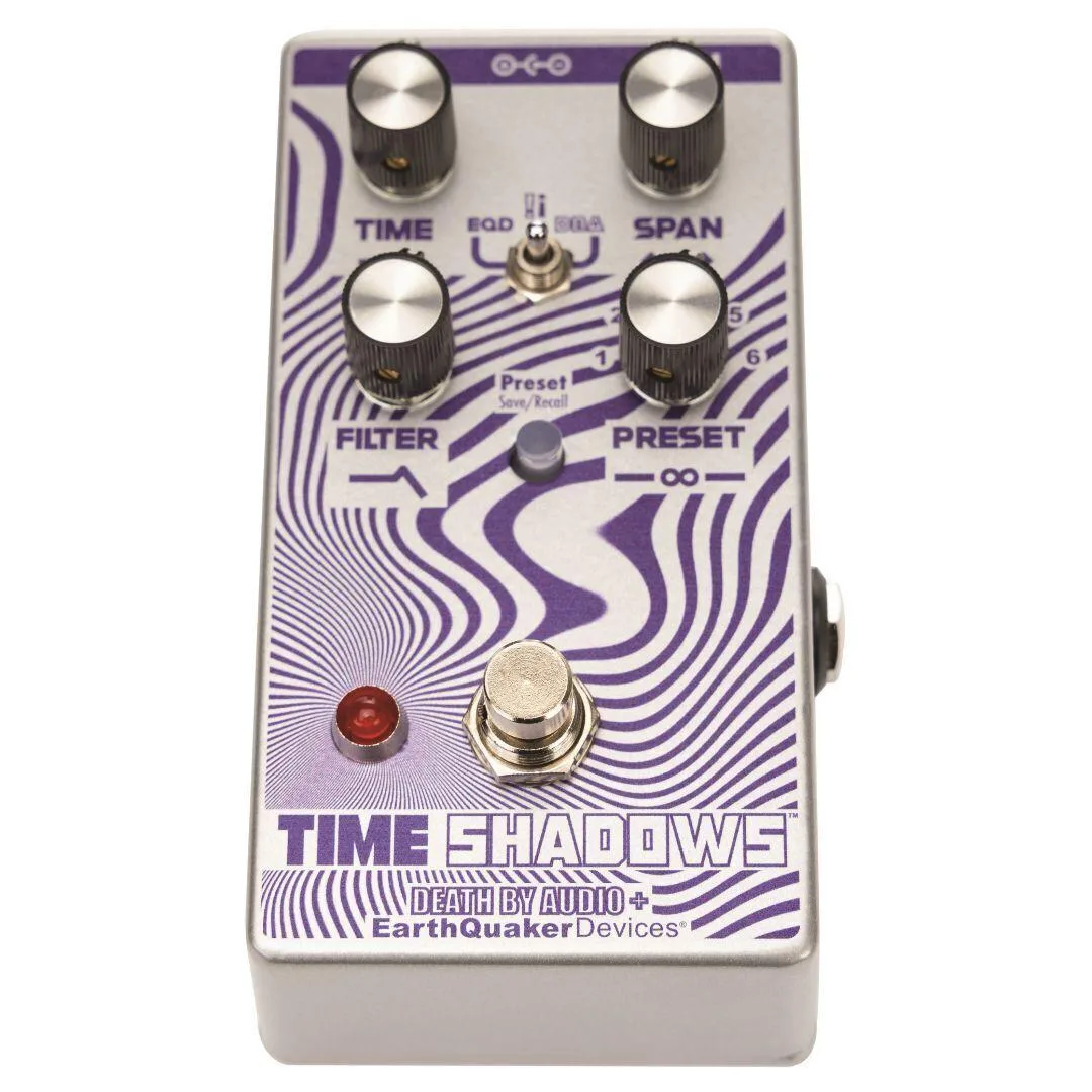 EarthQuaker Devices Time Shadows II guitar pedal, compact metal enclosure, knobs and footswitches visible