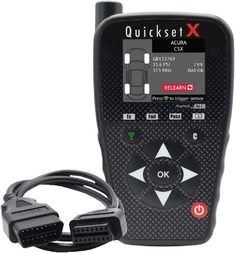 Handheld TPMS reset tool with colour display and keypad