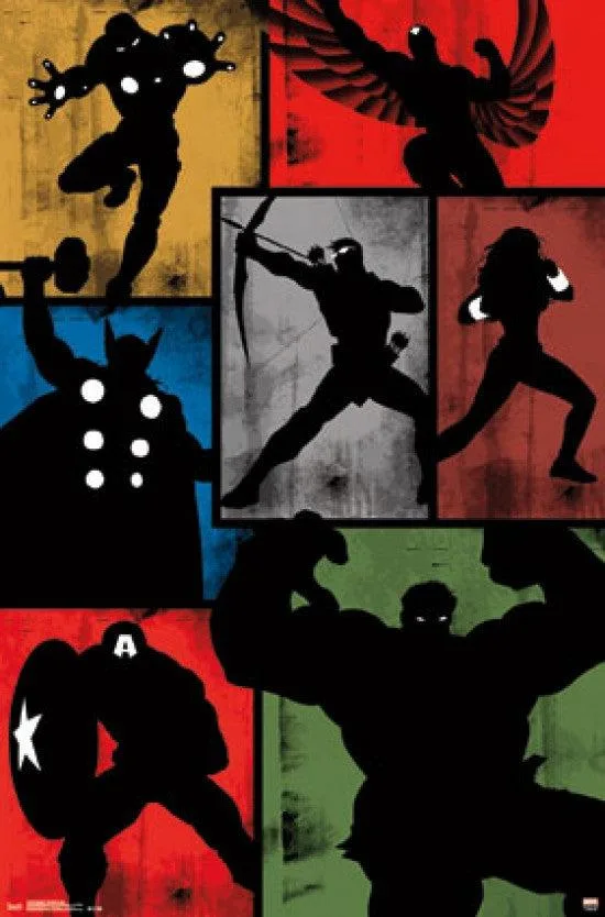 Avengers simplistic grid poster print 22 x 34 inches on heavy paper