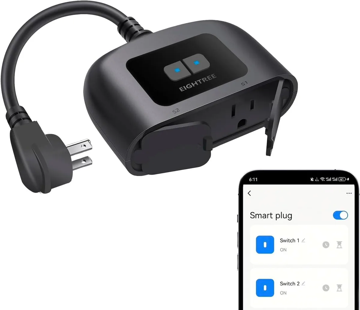 BFKK BFKK Outdoor Smart Plug IP44 Dual Outlet 2.4GHz 300ft — product photo