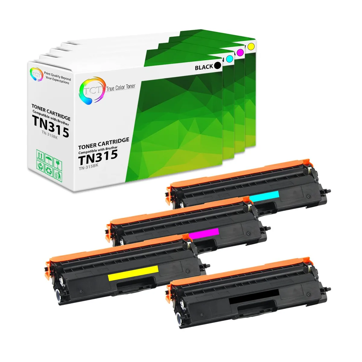 TCT TCT TN315 Toner Cartridge 4 Pack 6000 3500 pages — product photo