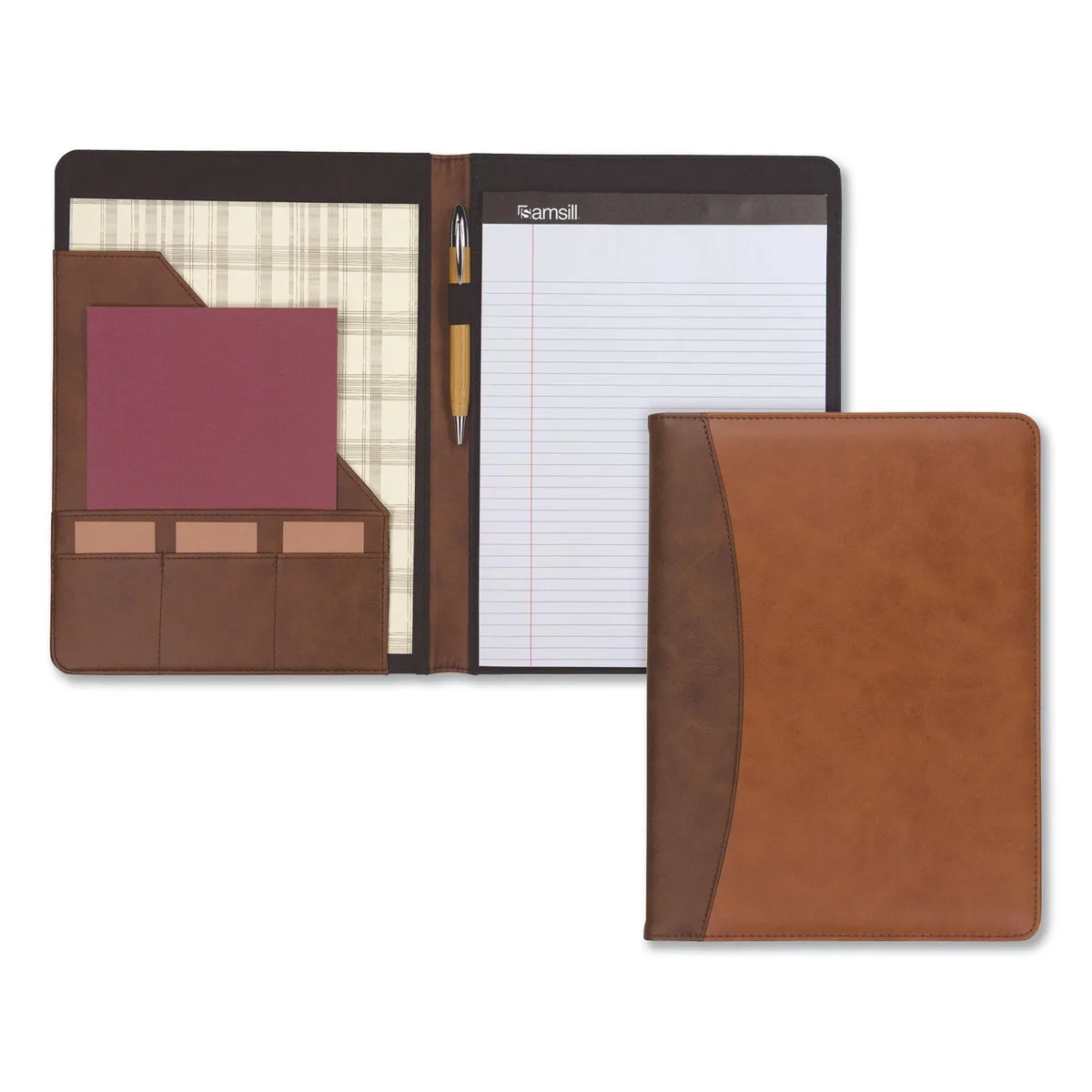 Samsill Samsill 71756 Padfolio 10 3/5W x 14 1/4H Tan/Brown — product photo