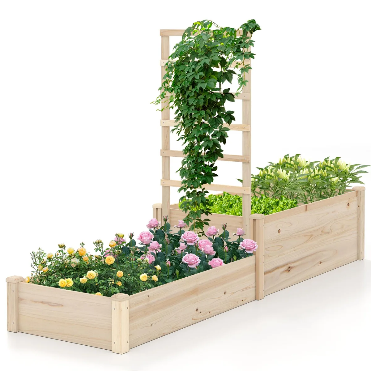 SlickBlue SlickBlue Raised Garden Bed with Trellis 87 Inch 2 Planter Boxes — product photo