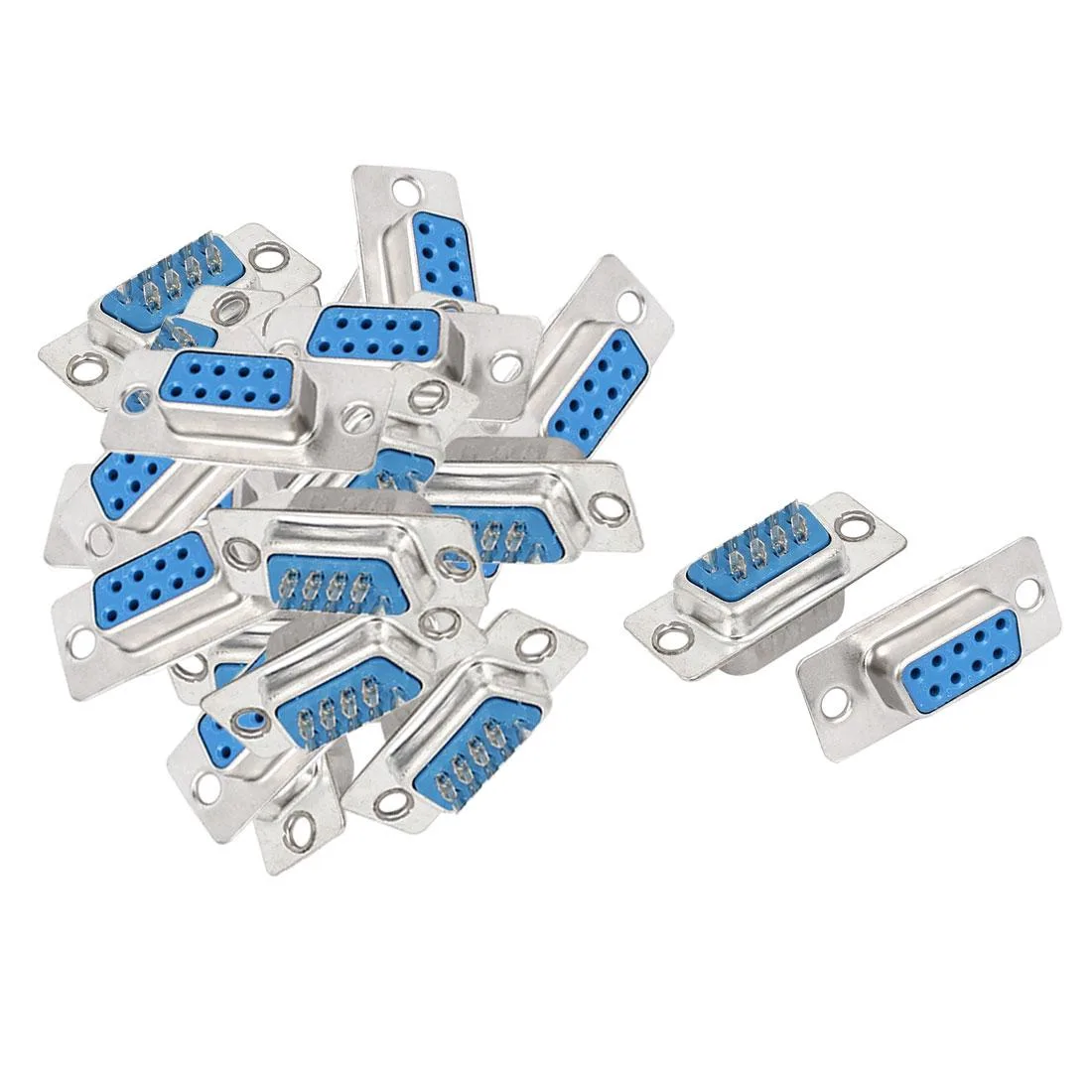 15 pairs of DB9 male-female solder connectors, plastic and metal, 25mm mount holes
