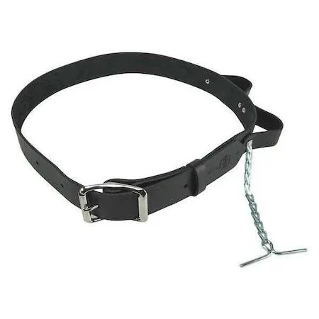 Black leather tool belt, extra large size 46 to 54 inches, 1-1/2 inch wide with tool loops