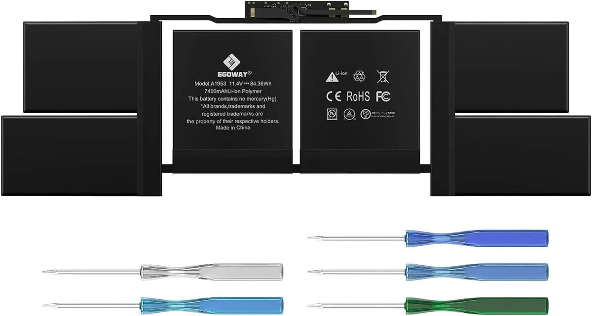 myVolts myVolts A1953 laptop battery 83.6Wh 11.4V for MacBook Pro 15" A1990 Touch Bar Mid 2018 2019 — product photo