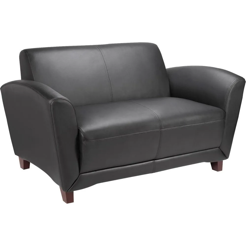 Lorell Lorell 68951 Loveseat 55x34x31 Black Leather — product photo