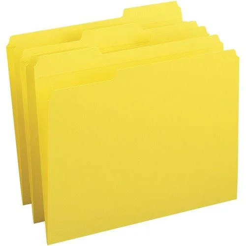 Business Source Business Source 3173 Yellow File Folders 100/Box — product photo
