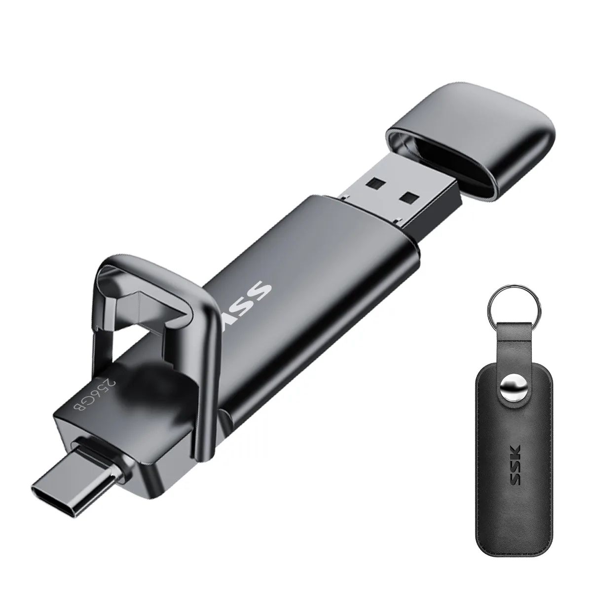 SSK SSK 256GB Dual USB-C / USB-A 3.2 Gen 2 Flash Drive — product photo