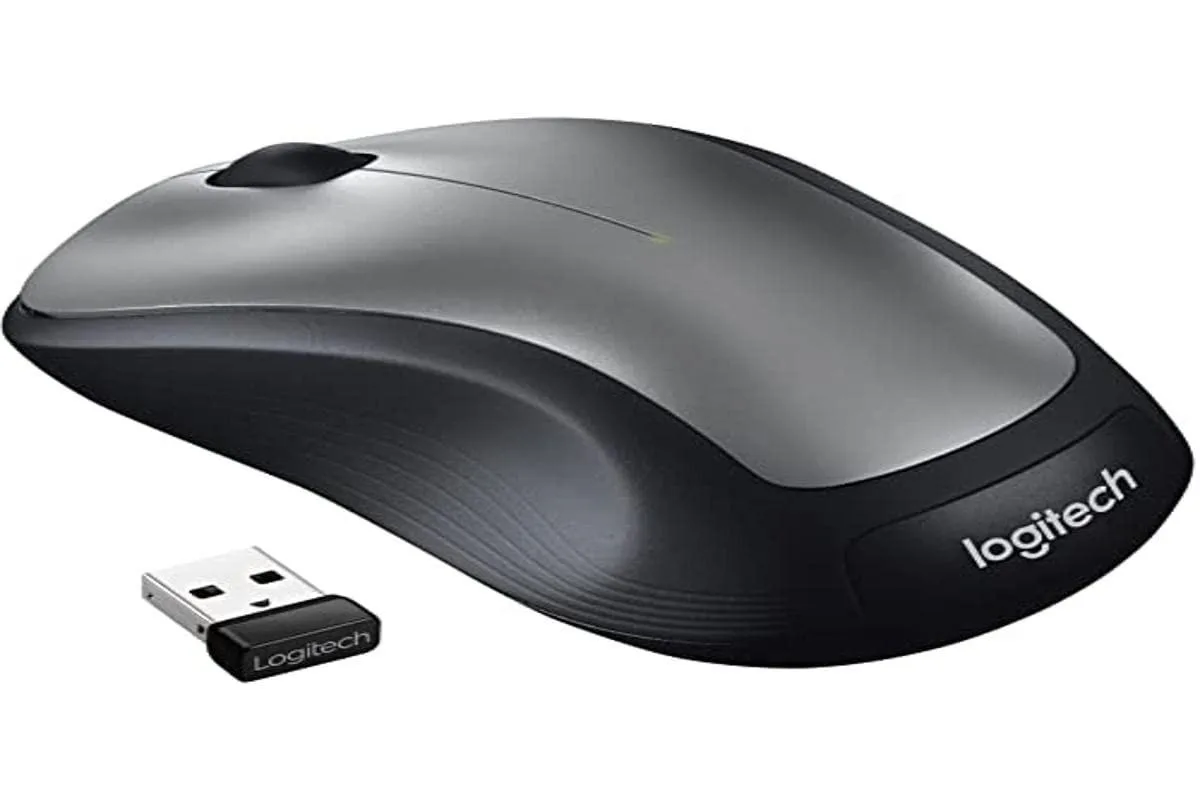 Logitech Logitech M310 Wireless Mouse 2.4 GHz 1000 DPI 18 Month Battery Silver Grey 2 in 1 accessory — product photo