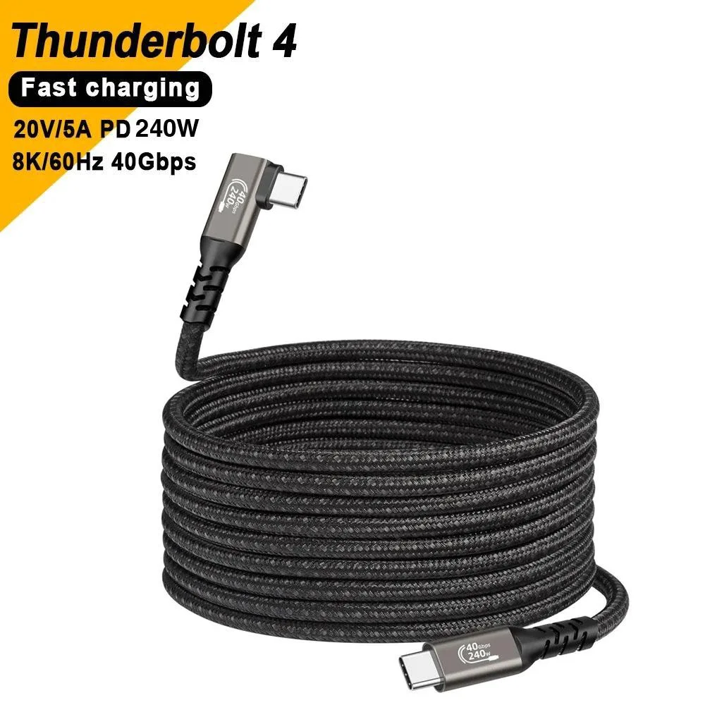 ESTONE ESTONE PQ005 USB4 C to C cable 1.6FT 240W 40Gbps 8K@60Hz 90° braided — product photo