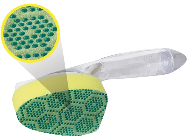 Green teardrop scrub refills with raised dots, pack of 14