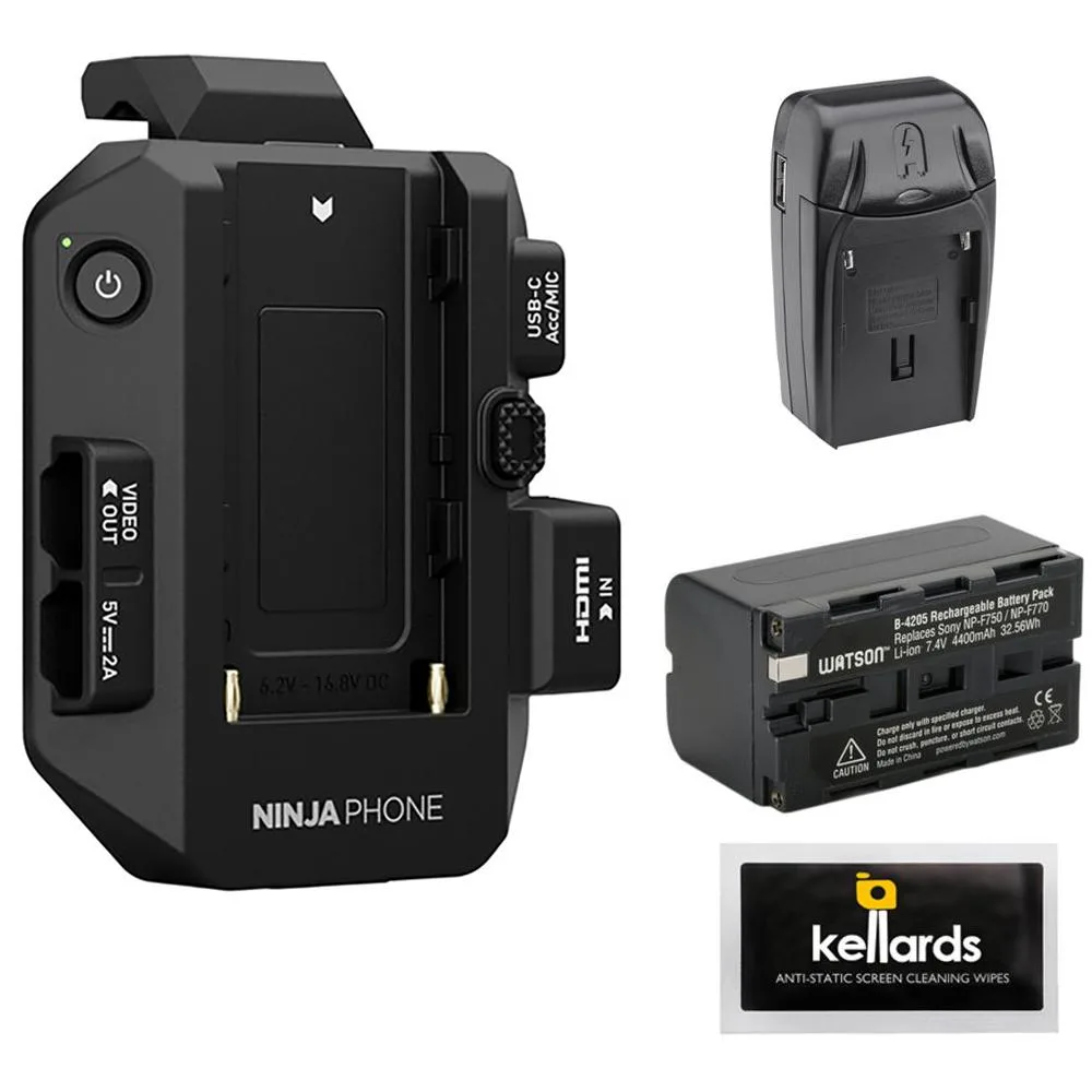 Atomos Atomos Ninja Phone Video Co-Processor Bundle with NP-F770 Battery, Charger & Wipes — product photo