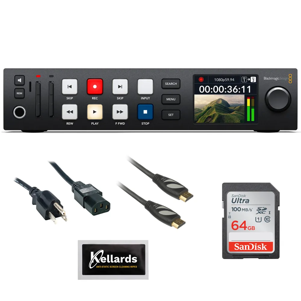 Blackmagic Design Pty. Ltd. Blackmagic Design HyperDeck Studio HD Plus 64GB SDXC Card Kit — product photo