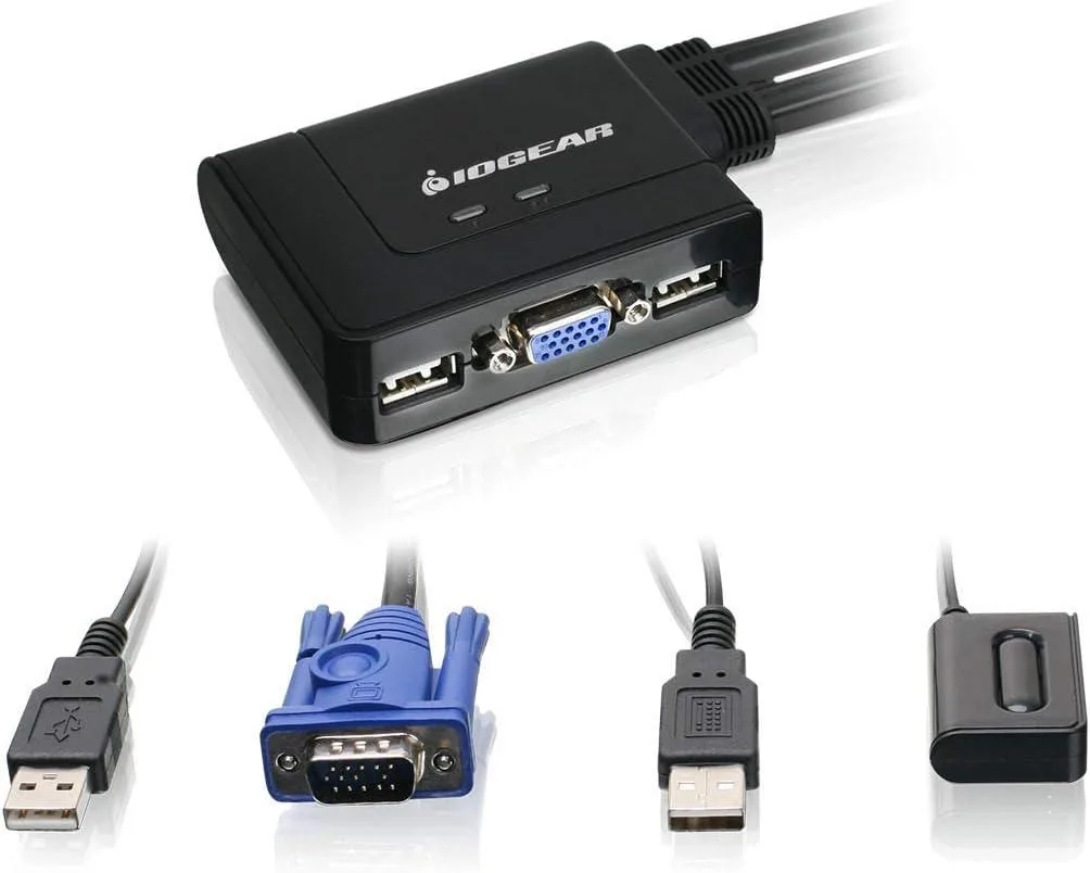 GCROWN GCROWN 2-Port USB VGA Cabled KVM Switch GCS22U — product photo