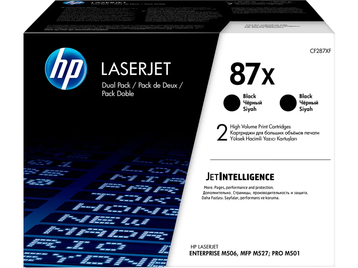 HP HP CF287XD 87X 2-Pack High Yield Black Toner Cartridges 18000 Pages — product photo