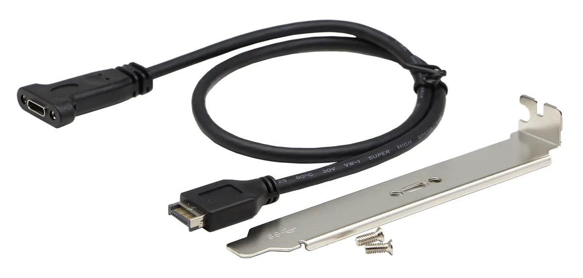Vszerda Vszerda 50cm USB 3.1 Type-E Male to USB-C Female Extension Cable with Panel Mount Screw — product photo
