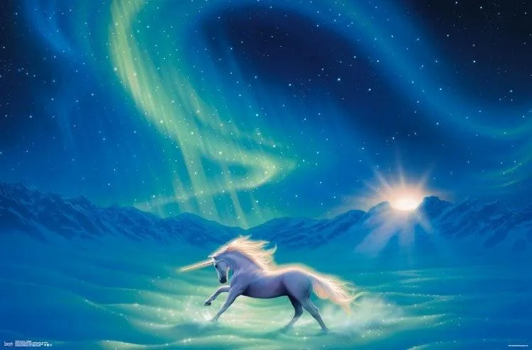 Unicorn twilight poster print 34 by 22 inches