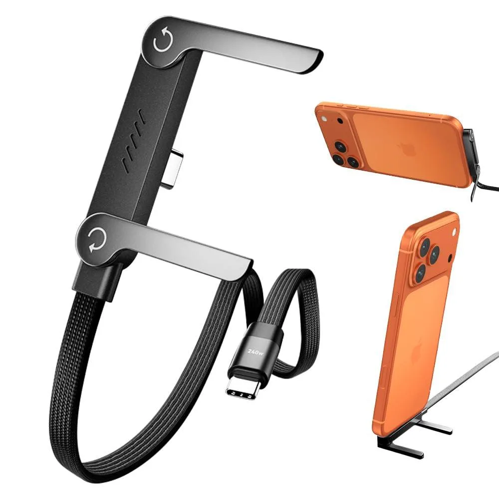  Feitenn Cablestand-C2C-240-Black-1PC 240W USB-C Cable with Stand 1.5m Black — product photo