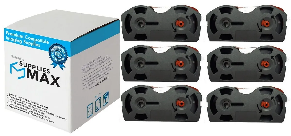 SuppliesMax SuppliesMax Printer Ribbon Black 6 Pack OLY79290 — product photo