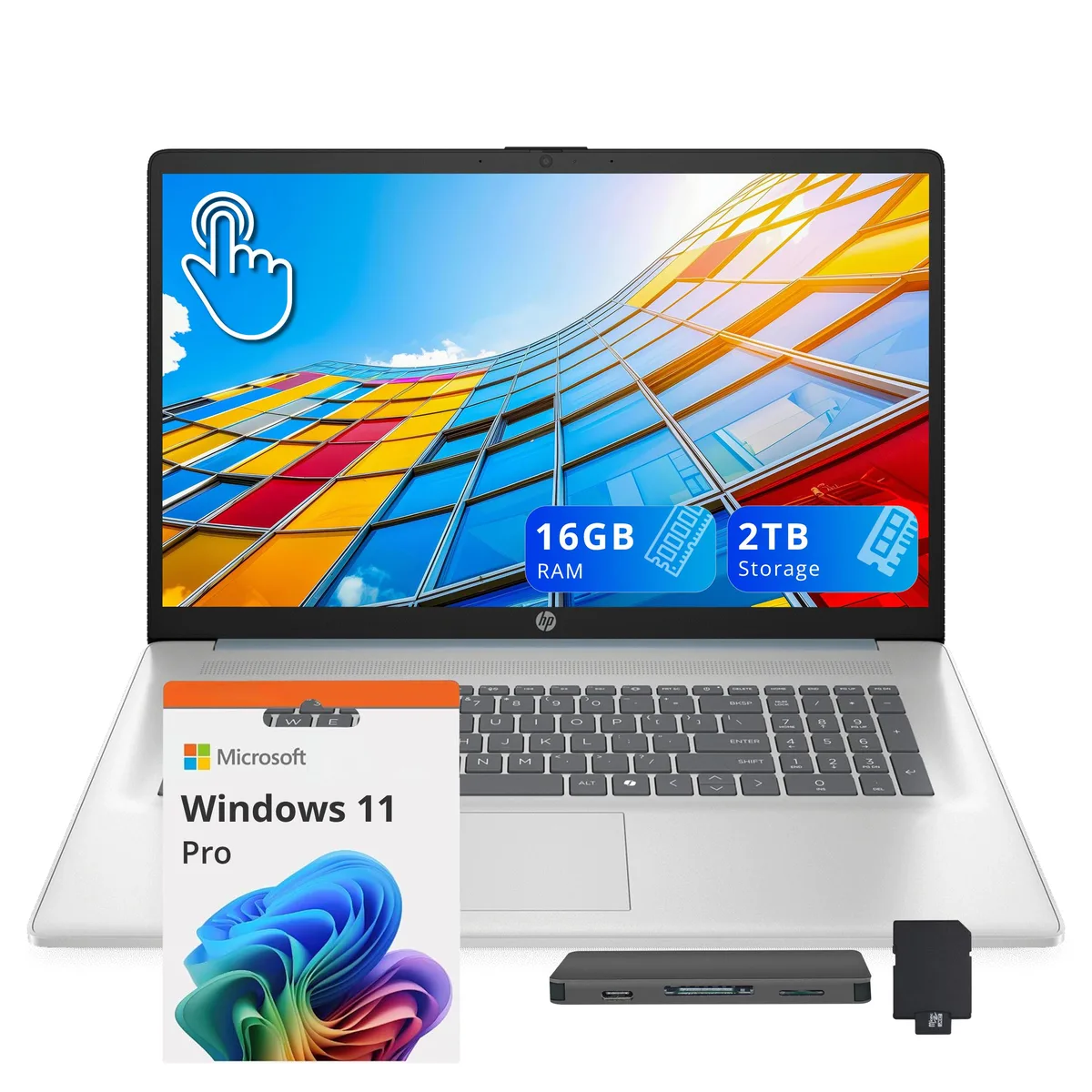 HP HP 17.3" HD+ Touchscreen Business Laptop, Intel Ultra 7 255U, 16GB RAM, 1TB SSD, Blue — product photo