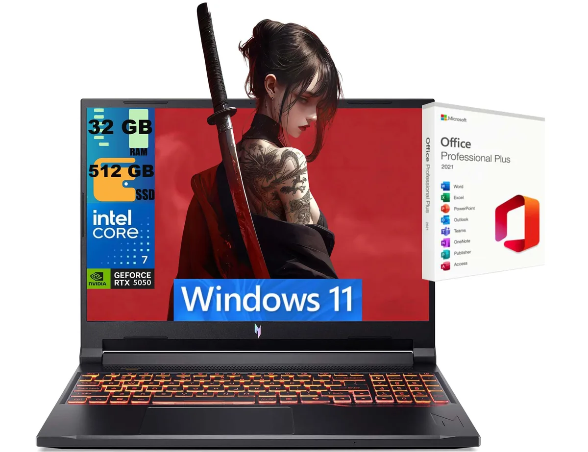 Acer America Acer Nitro V 16 gaming laptop Intel Core 7 240H RTX 5050 32GB 512GB 16 180Hz — product photo