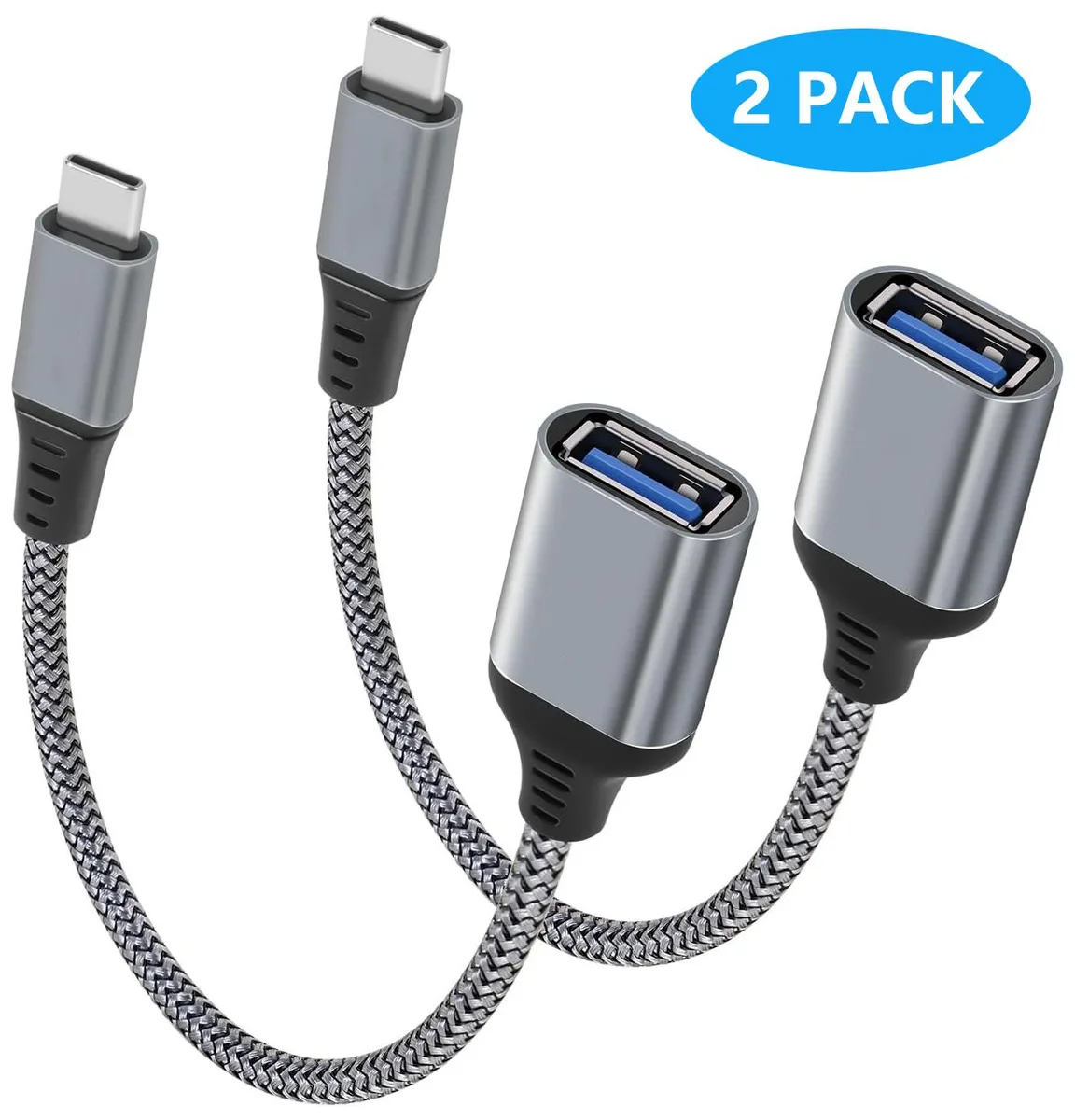 Hitoor Hitoor USB C to USB 3.0 Adapter 2 Pack 15cm Gray — product photo
