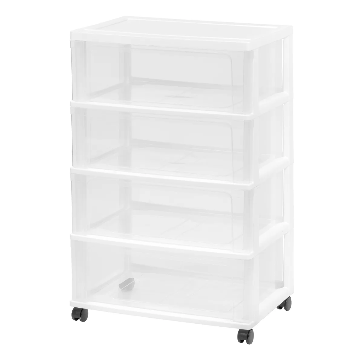 IRIS USA, INC. IRIS USA, INC. 4-Drawer Wide Storage Cart, Clear, 15.75"L x 21.25"W x 33.63"H — product photo