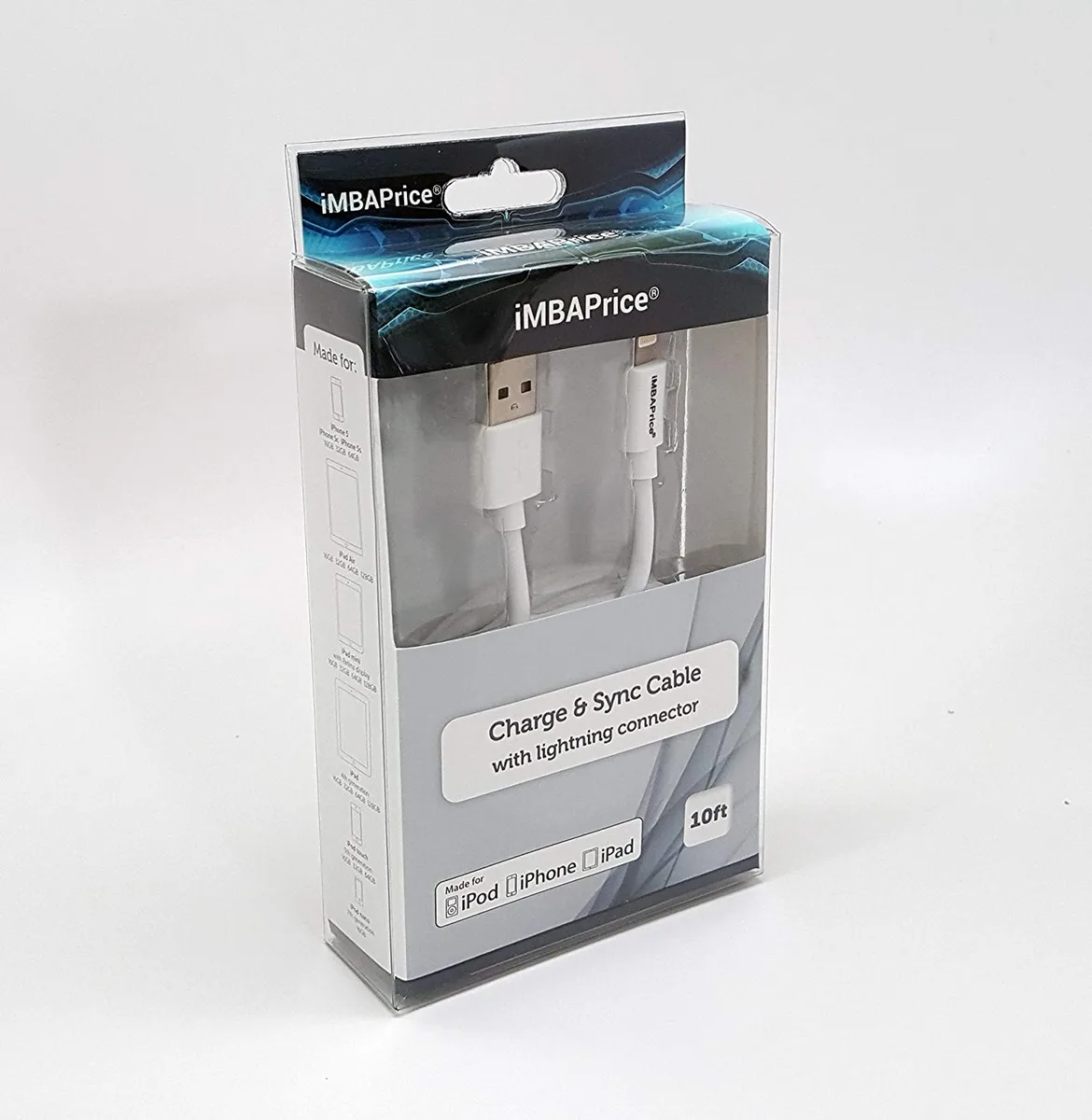 iMBAPrice iMBAPrice iMBA-Mfi-10FT 10-Feet Lightning to USB Cable — product photo
