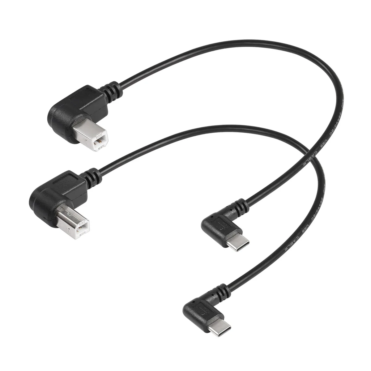 BUCIER BUCIER 2 Pack USB C Printer Cable Right Angled USB B to Type C 11.8inch Left+Right — product photo