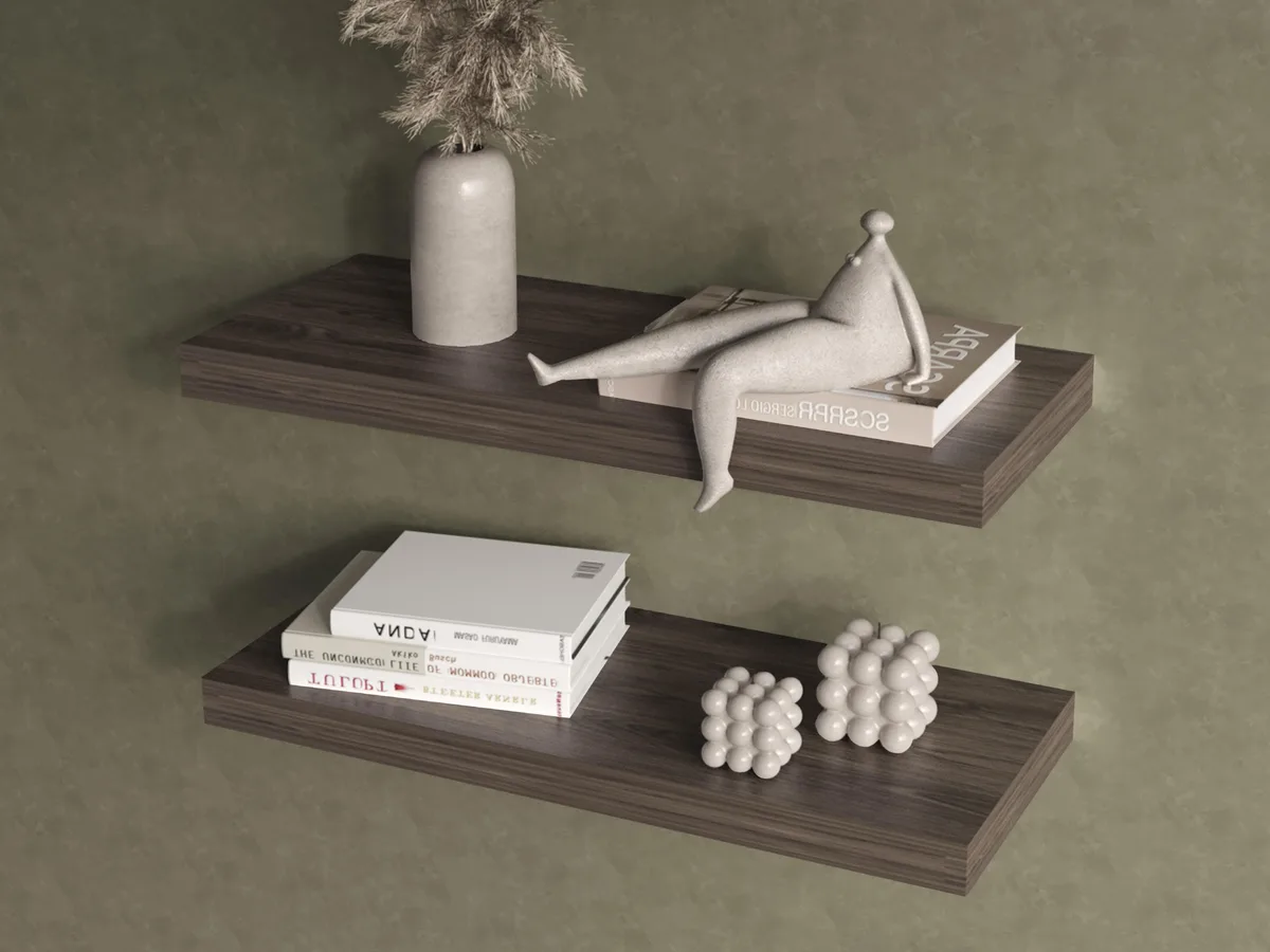 tuphen tuphen Floating Shelf Dallas Dark Walnut 2-pack — product photo