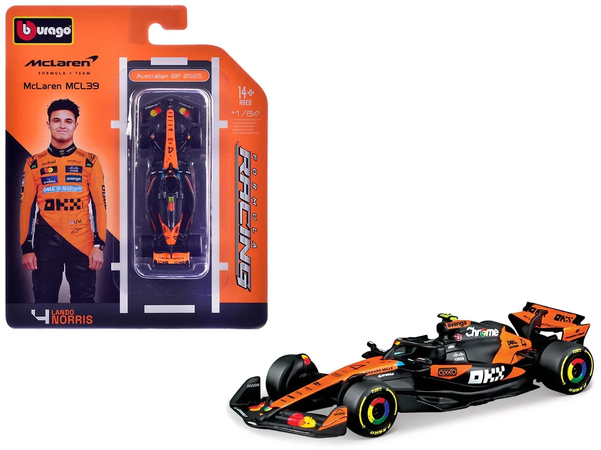 BBURAGO BBURAGO McLaren MCL39 #4 Lando Norris Australian GP 2025 1/64 Diecast Hobby Collectible — product photo
