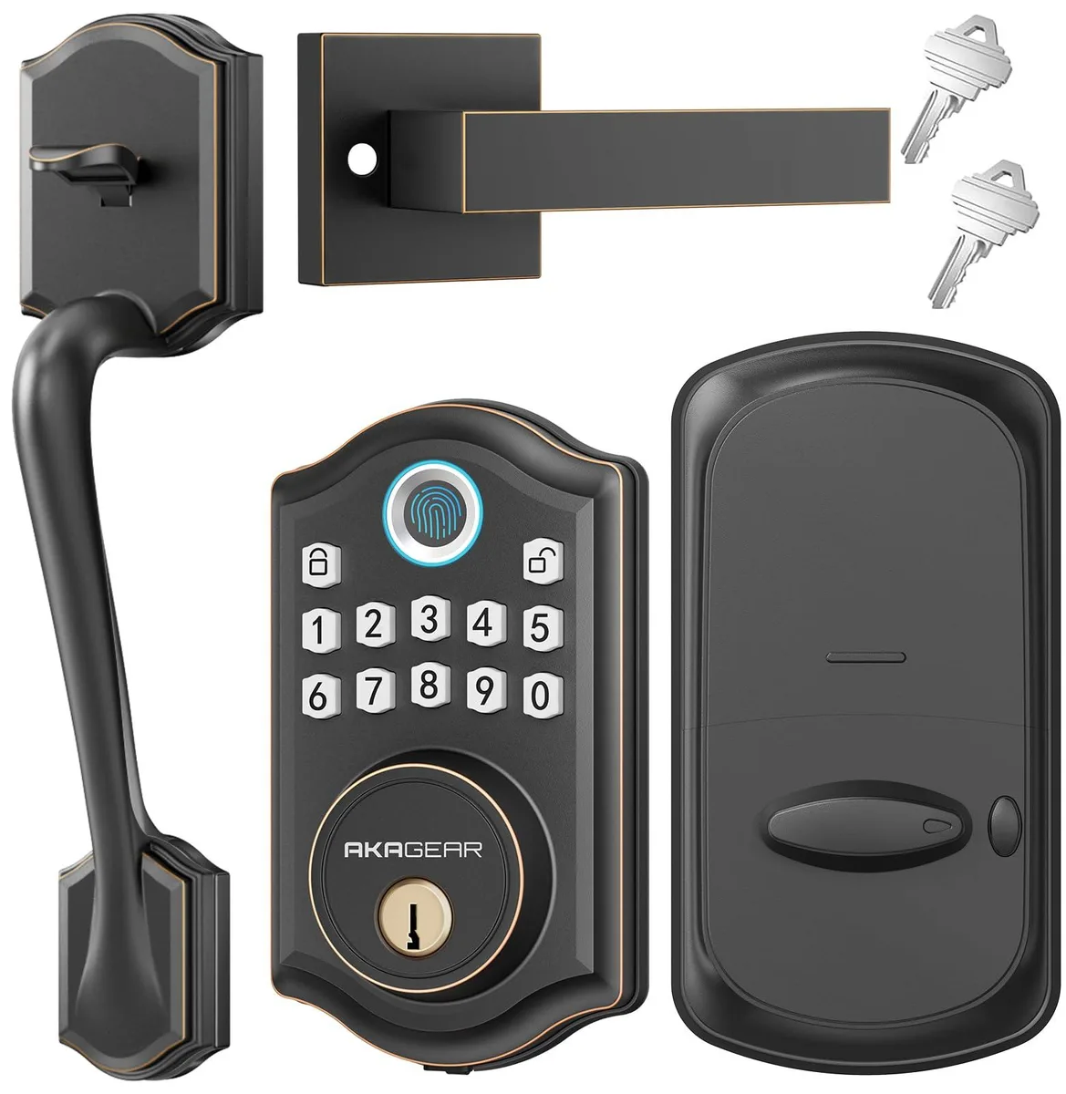 DNBeffulgent DNBeffulgent DS10 Key Control Oil Rubbed Bronze With Pull Handle Set — product photo