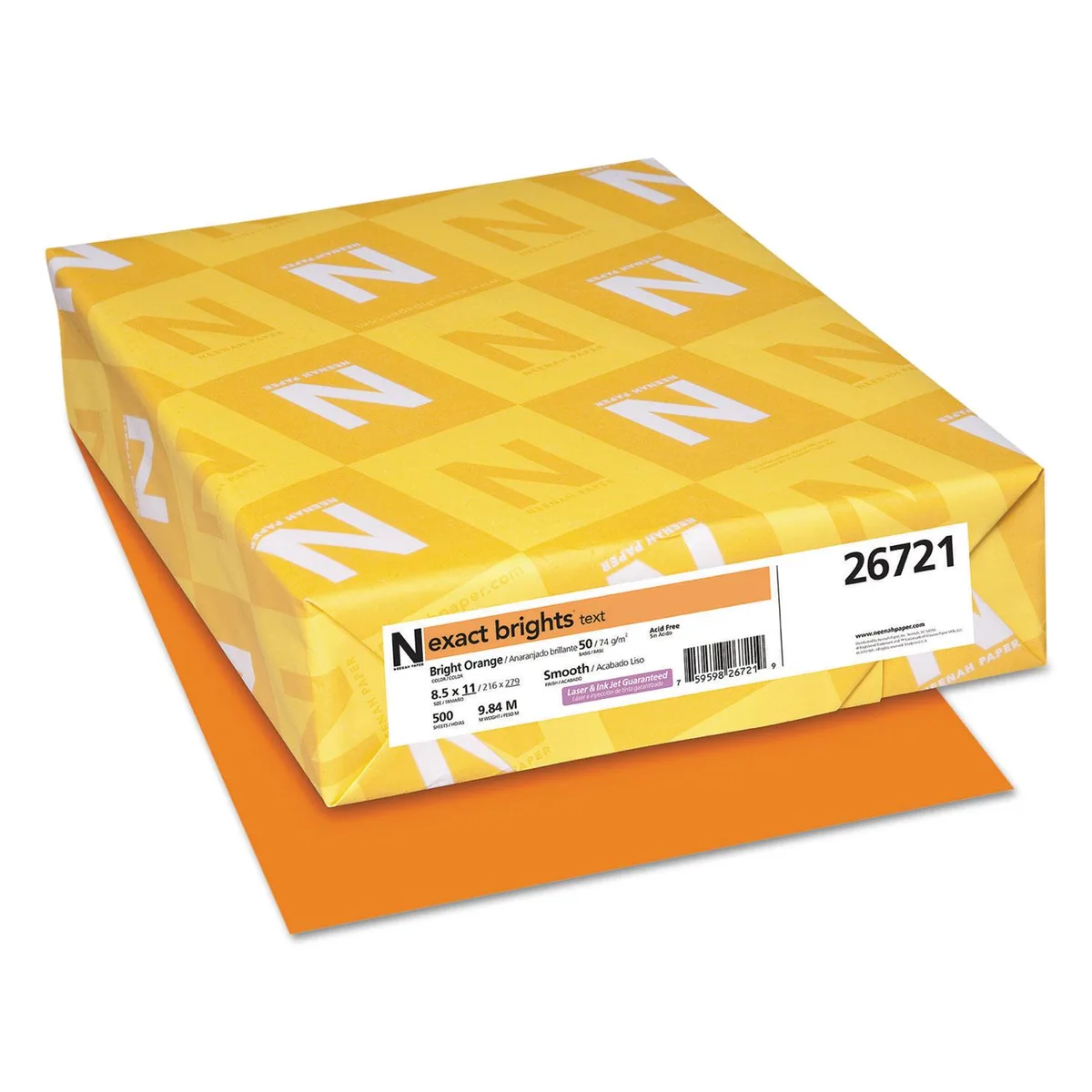 Neenah Paper Neenah Paper 26721 Exact Brights Orange 20lb 74gsm 500 Sheets — product photo