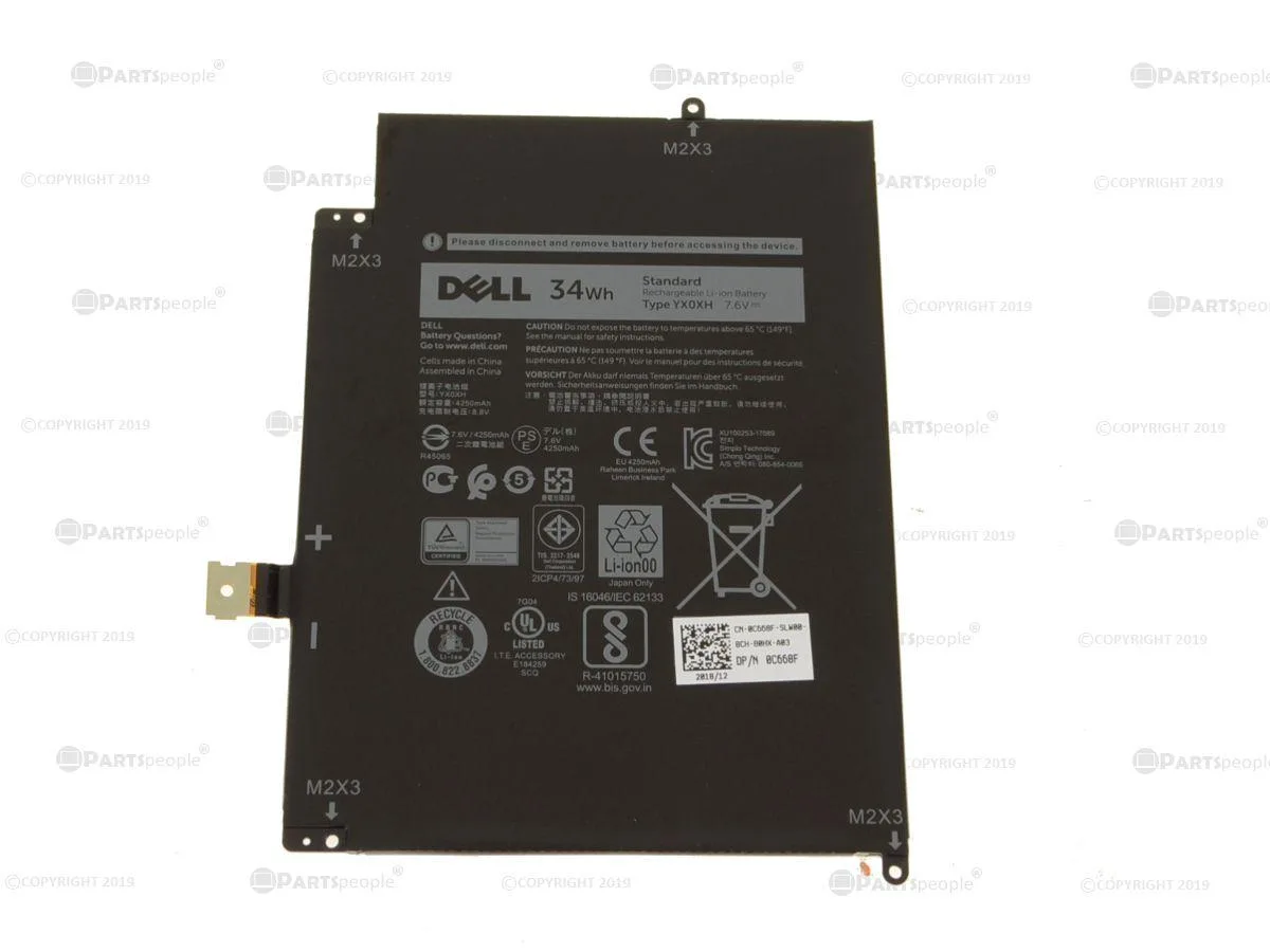 DELL DELL Latitude 7285 2-in-1 2-Cell 34Wh Laptop Battery YX0XH — product photo
