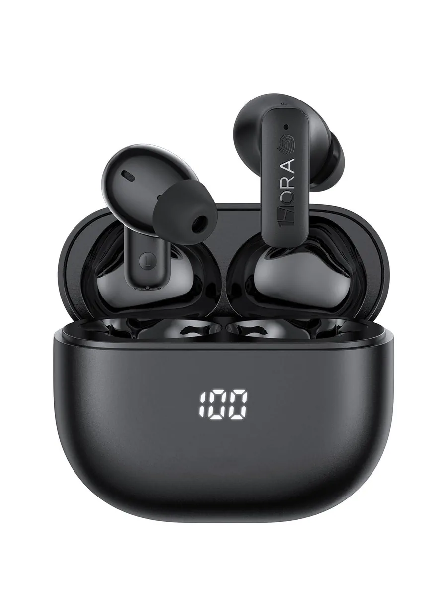 No Sew No Sew AUT211N Active Noise Cancelling Earbuds Bluetooth 5.4 4 Mics LED Display 5h 24h 41g — product photo