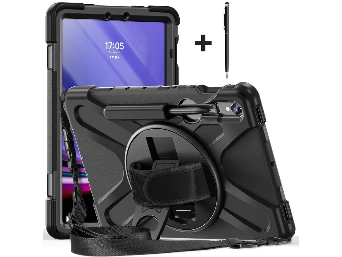 BONAEVER BONAEVER SM-X400/X406B rugged tablet accessory with S Pen holder, hand strap, shoulder strap, kickstand — product photo