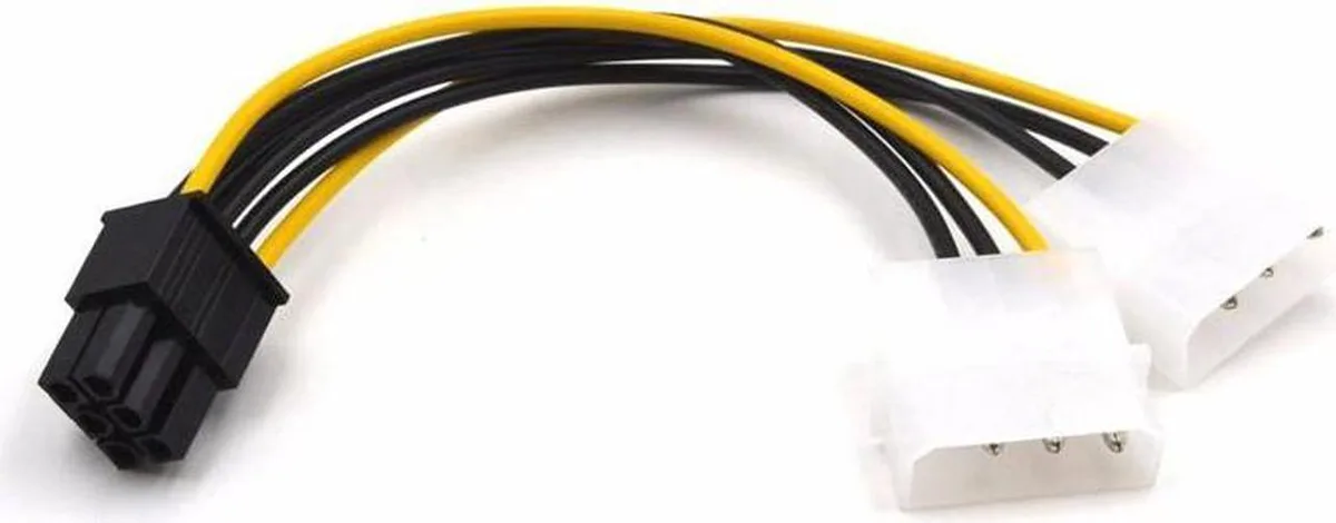 Vszerda Vszerda 6 inch 2 x Molex 4 pin to PCIe 8(6+2) pin internal power cable — product photo