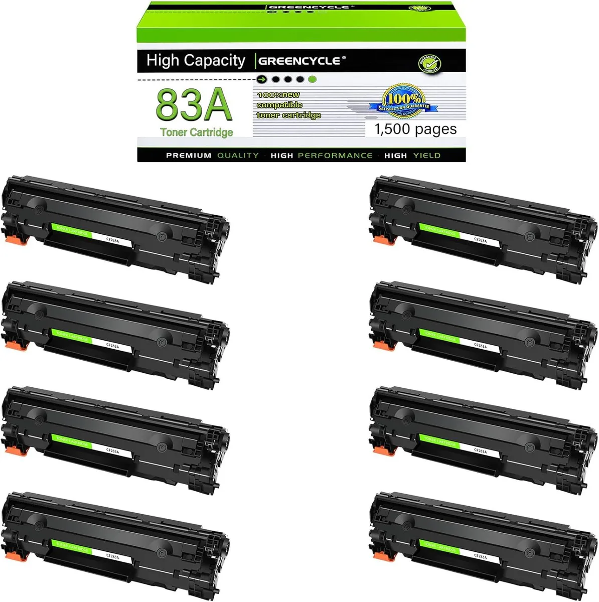 GREENCYCLE GREENCYCLE CF283A toner cartridge 8 pack black 1500 pages — product photo