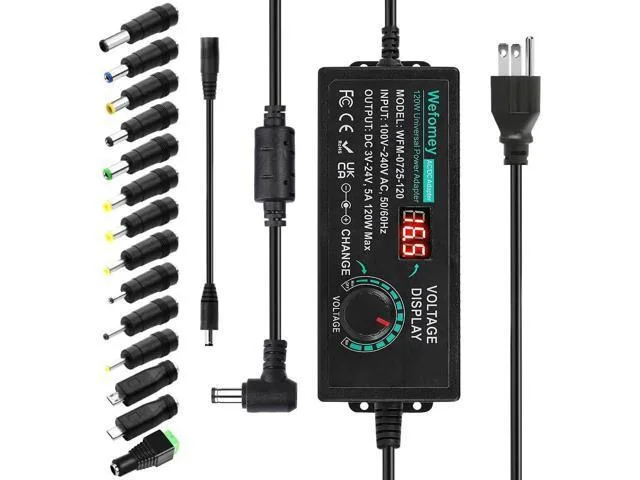 LORDWORLD LORDWORLD 120W Adjustable DC 3-24V 5A Adapter 14 Tips — product photo