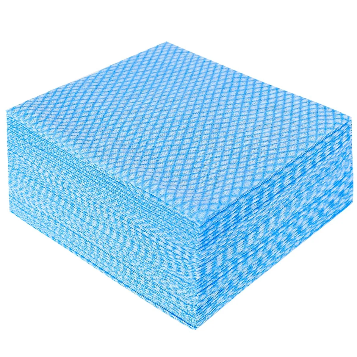 Stack of 50 blue disposable cleaning towels 35x40cm