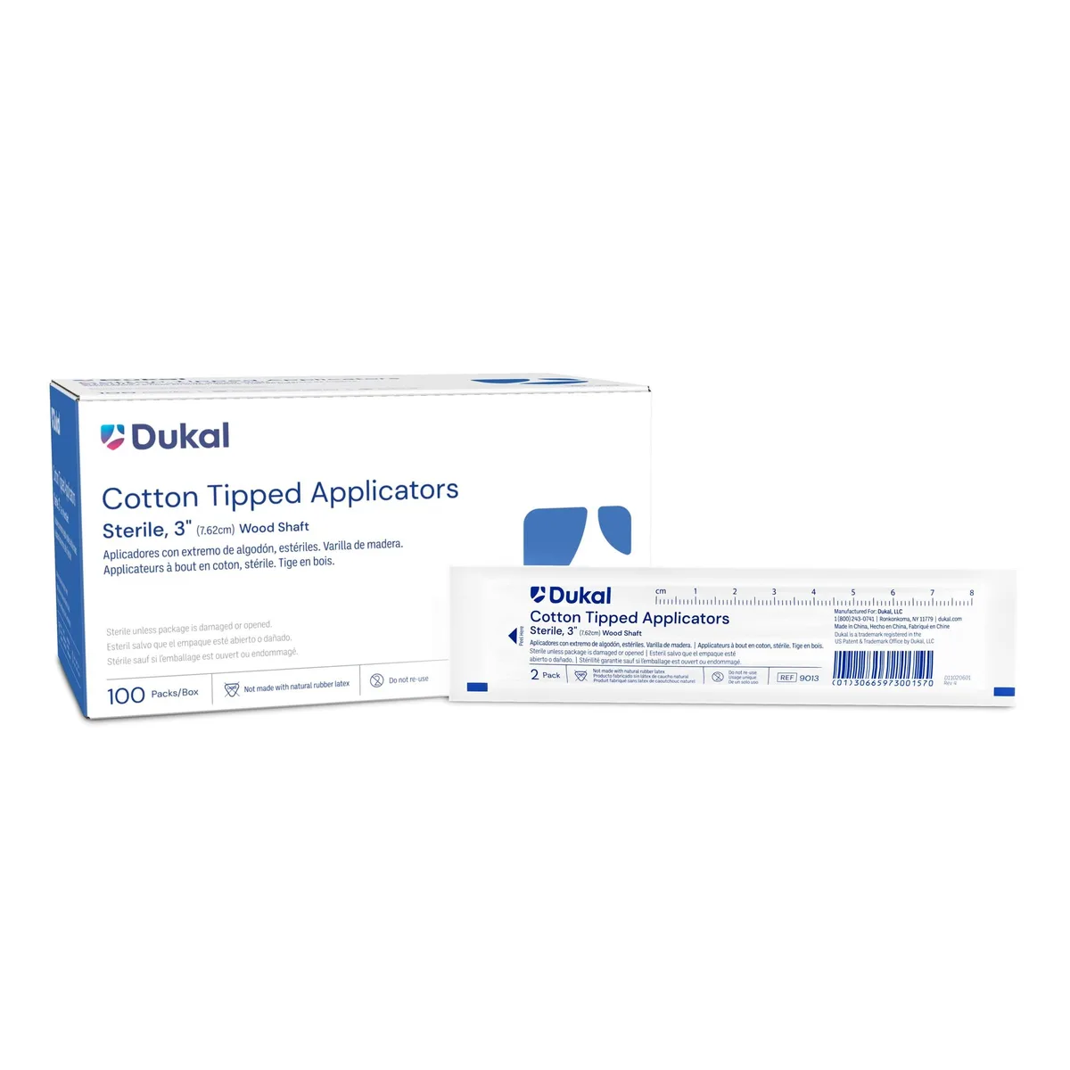  Dukal CTA-9013 Sterile Cotton-Tipped Applicators 3 Inch Pack of 200 — product photo